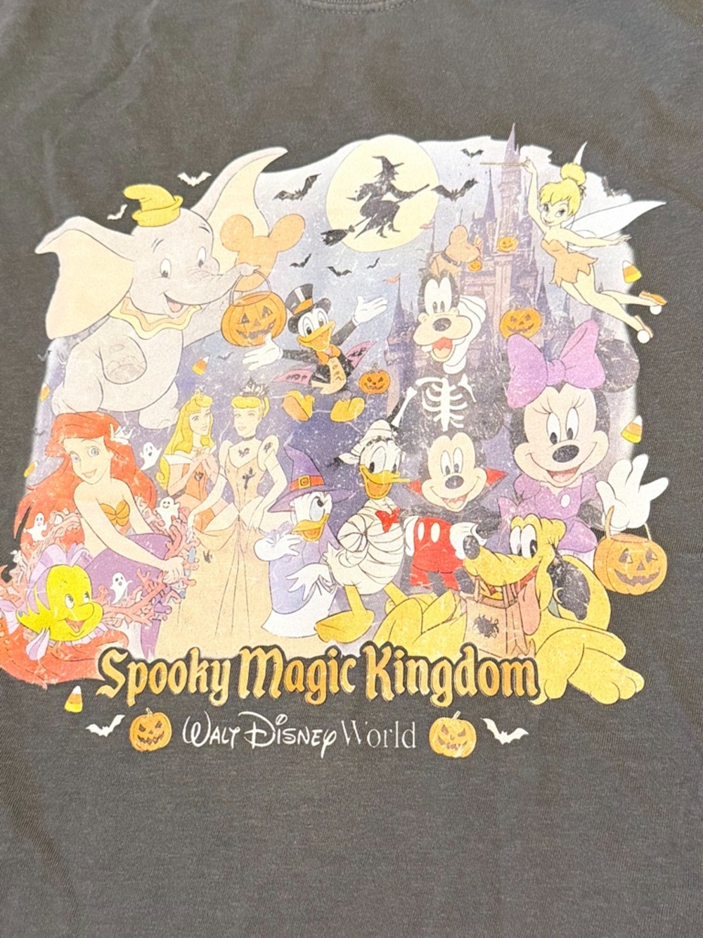 Vintage Disney Spooky Magic Kingdom Halloween T-Shirt - Black